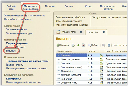 ���������� ���� ��� � 1�:ERP ���������� ������������